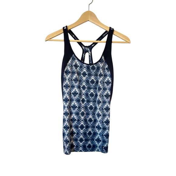 Patagonia Blue Organic Cotton Spandex Racerback Built in Bra Tank Size Small - Picture 1 of 3